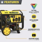 Champion 4000 Watt Tri Fuel Portable Generator open frame design outdoor use