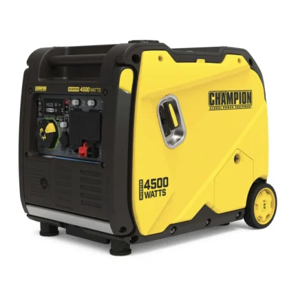 Champion 4500 Watt Inverter Generator front view with RV outlet