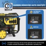 Champion 7500 Watt Portable Generator control panel with Intelligauge