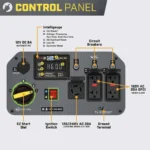 Champion 8500 Watt Inverter Generator control panel with Intelligauge