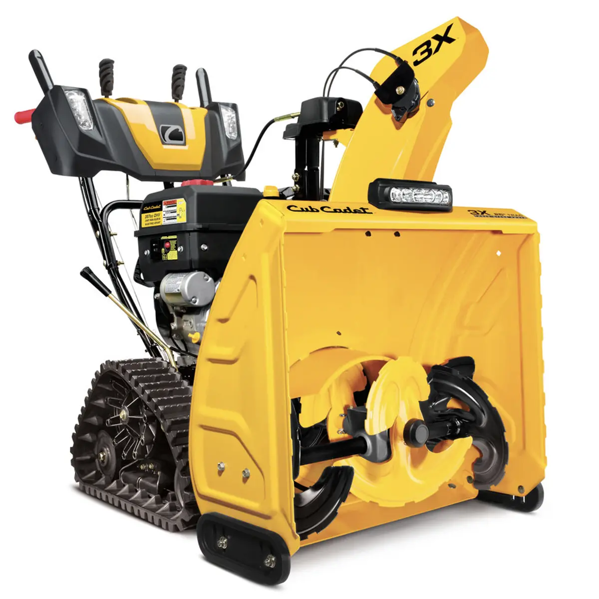 Cub Cadet 3X 26 inch TRAC snow blower clearing deep snow on slope Cub Cadet 3X 26 inch TRAC snow blower clearing deep snow on slope