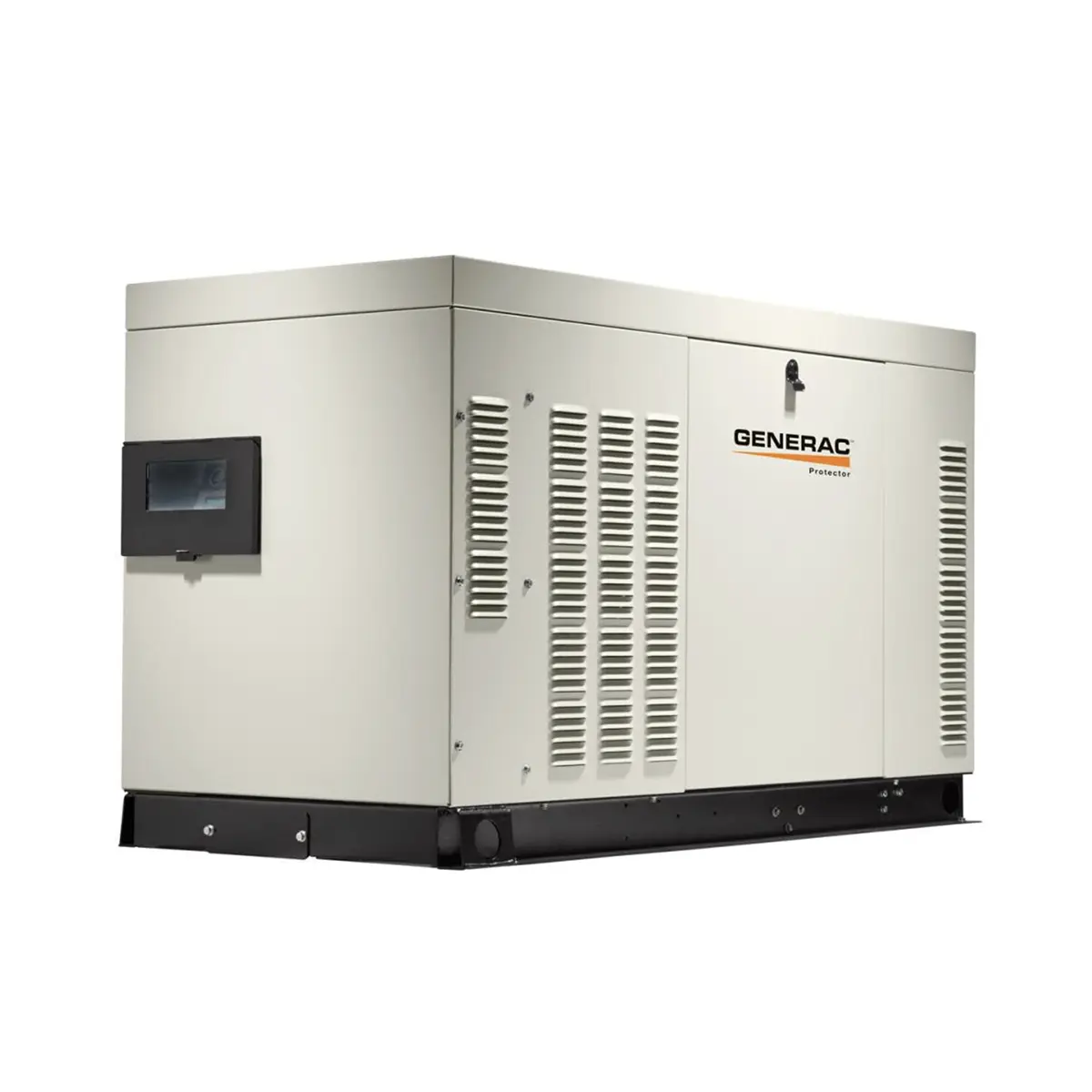 Generac Protector 30kW liquid cooled standby generator outdoor installation Generac Protector 30kW liquid cooled standby generator outdoor installation