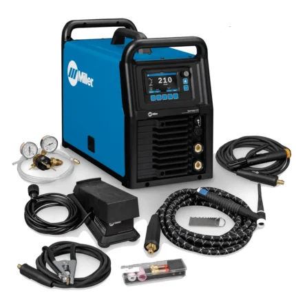 Miller Electric Syncrowave 212 Air-Cooled TIG Welder front LCD interface