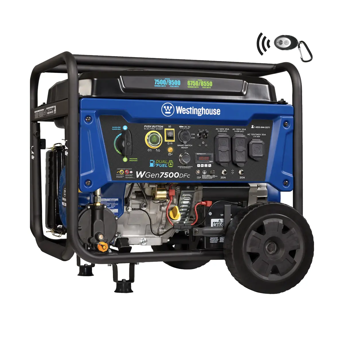 Westinghouse WGen7500DFc dual fuel portable generator with CO sensor Westinghouse WGen7500DFc dual fuel portable generator with CO sensor