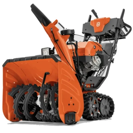 husqvarna st 427t snow blower with track drive on steep terrain