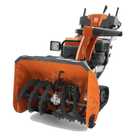 husqvarna st 430t snow blower with track drive clearing deep snow